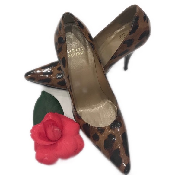 patent leather leopard heels